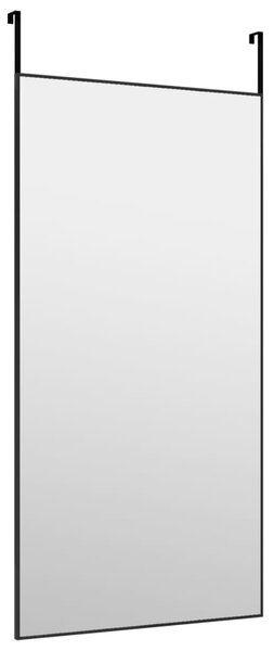 Zrcadlo na dveře černé 50 x 100 cm sklo a hliník