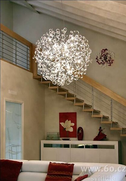 Metal lux 206.190.01 Astro Crystal, designové závěsné svítidlo v průměru 115cm, 18x40W, čiré sklo, chrom
