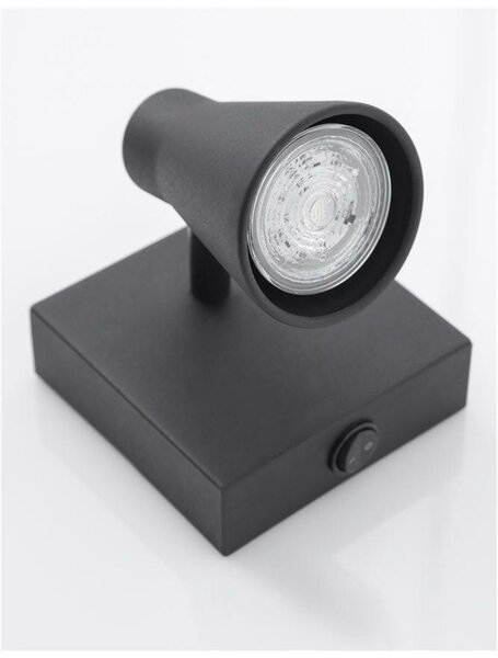 NOVA LUCE bodové svítidlo DUBLIN černý kov vypínač na těle GU10 1x10W 230V IP20 bez žárovky 9155712