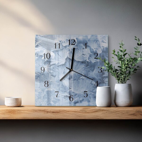 Skleněné hodiny na stěnu Sněhové vločky zskc-30x30-00177981