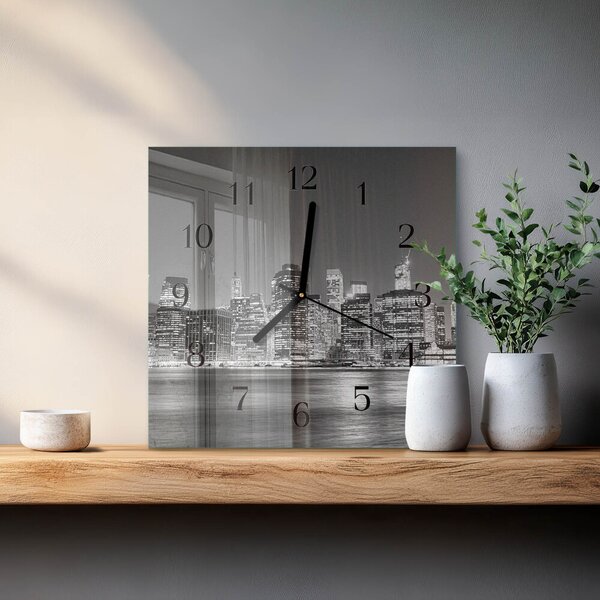 Skleněné hodiny na stěnu Horizont zskc-30x30-00178407