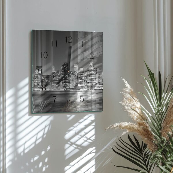 Skleněné hodiny na stěnu Horizont zskc-30x30-00178407