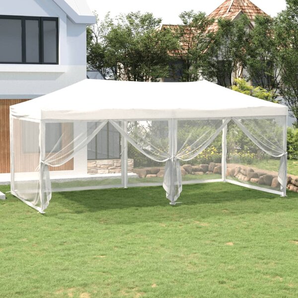 Skládací party stan s bočními stěnami bílý 3 x 6 m