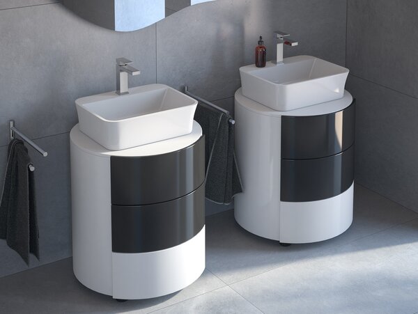 Besco Deskové umyvadlo z litého mramoru Assos S-Line UM D 51x41x15 cm, bez otvoru pro baterii