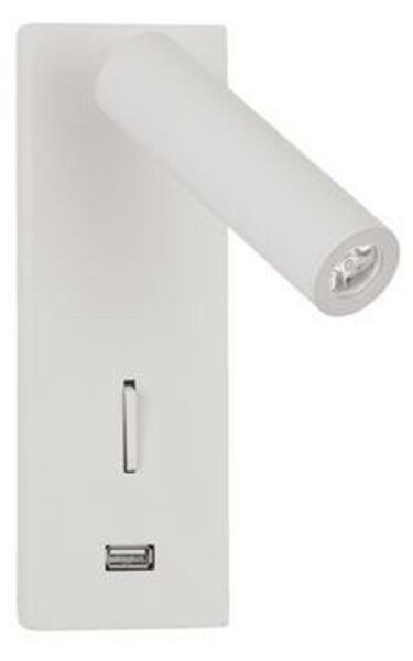NOVA LUCE bodové svítidlo FUSE bílý hliník nastavitelné vypínač na těle - USB nabíjení LED Samsung 3W 3000K IP20 9170101