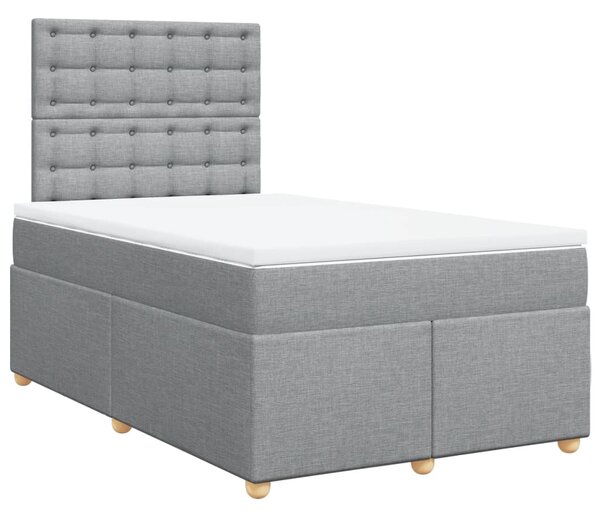 Box spring postel s matrací světle šedá 120x190 cm textil 3291233