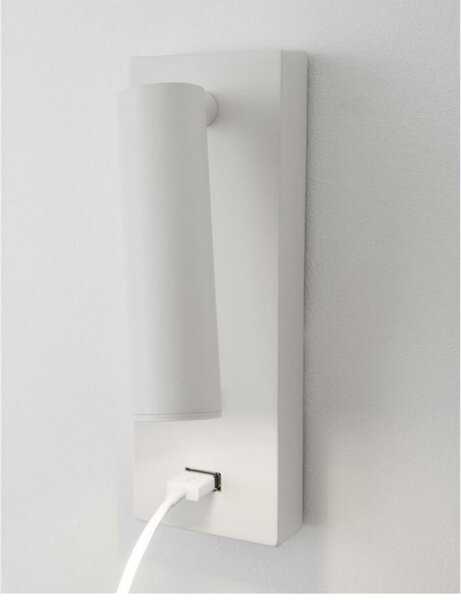 NOVA LUCE bodové svítidlo FUSE bílý hliník nastavitelné vypínač na těle - USB nabíjení LED Samsung 3W 3000K IP20 9170101