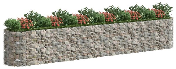 Gabionový vyvýšený záhon pozinkované železo 600 x 100 x 100 cm