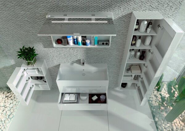 Lavedo Toscana White 100 zrcadlová skříňka do koupelny s LED osvětlením