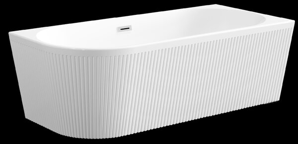 Invena Invena, volně stojící vana 170x80x58 cm, pravá, bílá lesklá, chromový přepad, INV-AN-02-11P-KPL