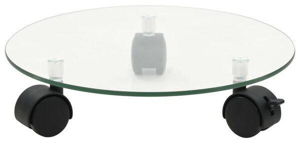 Vozíky na rostliny 4 ks 28 cm tvrzené sklo kulaté