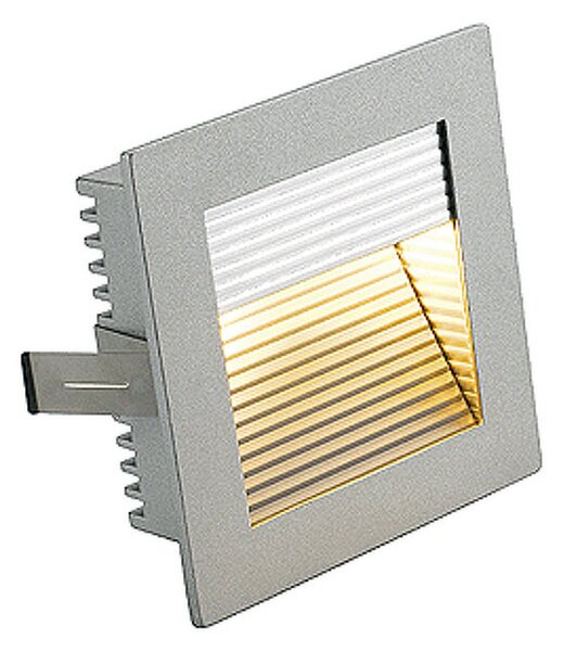 SLV 111292 Frame Curve LED, stříbrnošedé zápustné svítidlo do zdi, 1x1W LED, 9x9cm, 3000K