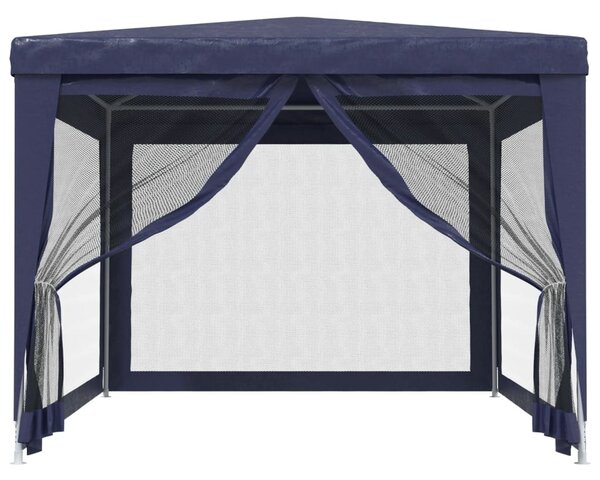 Party stan se 4 síťovanými bočnicemi modrý 3 x 4 m HDPE