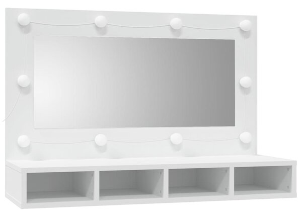 Zrcadlová skříňka s LED bílá 90x31,5x62 cm