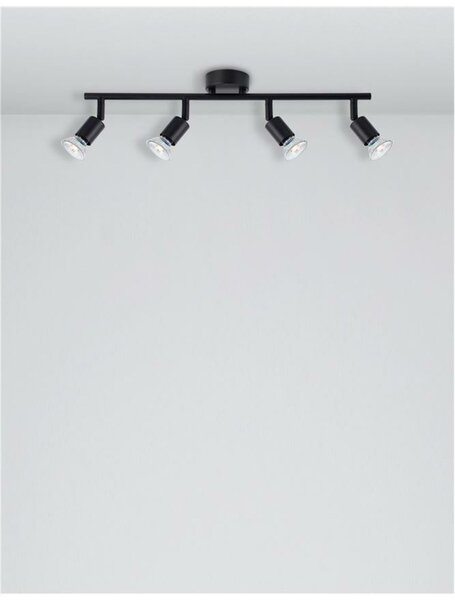 NOVA LUCE bodové svítidlo LUP saténový černý kov GU10 4x5W 230V IP20 bez žárovky 960008