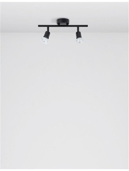 NOVA LUCE bodové svítidlo LUP saténový černý kov GU10 2x5W 230V IP20 bez žárovky 960006