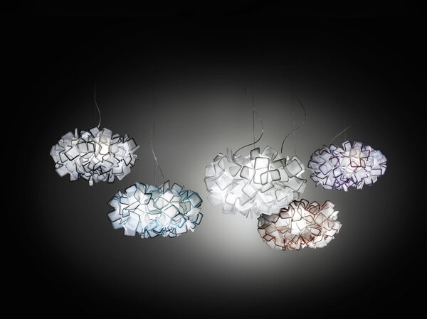 SLAMP CLISL00ORG01T00000EU Clizia large, závěsné designové svítidlo z Opalflexu s oranžovým okrajem, 4x12W E27, prům. 78cm