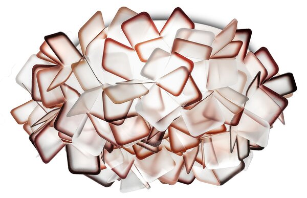 SLAMP CLICM00ORG00000000EU Clizia, stropní designové svítidlo z Opalflexu s oranžovým okrajem, 2x12W E27, prům. 53cm
