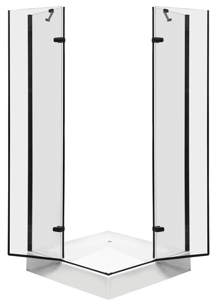 Novoterm Čtvercový sprchový kout NV-Flow 90x90 černá/transparent - bez vaničky
