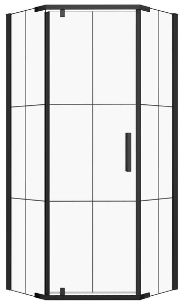 Novoterm Pětiúhelníkový sprchový kout NV-Metro 90x90, černý/transparent - bez vaničky