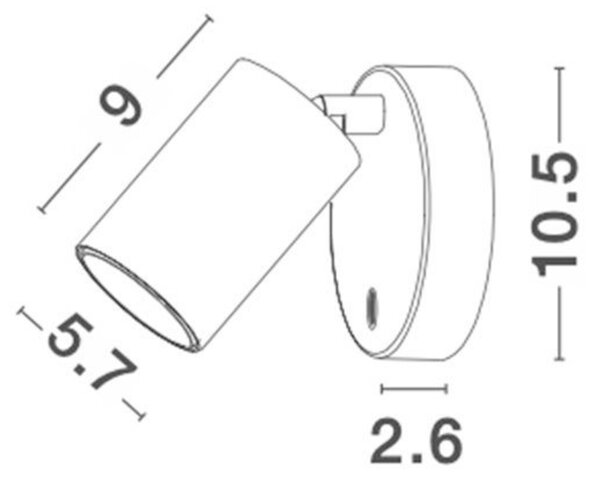 NOVA LUCE bodové svítidlo NET bílý hliník vypínač na těle GU10 1x10W IP20 220-240V bez žárovky 9011921