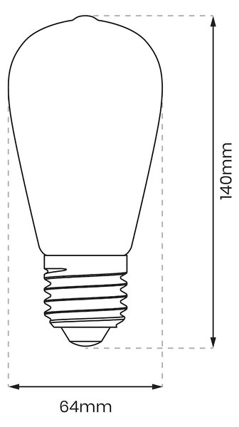 Dekorační LED žárovka E27 teplá 2700k 6w 700 lm jantarová