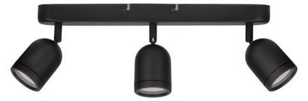 NOVA LUCE bodové svítidlo ORSON černý kov GU10 3x10W 230V IP44 bez žárovky 9555817
