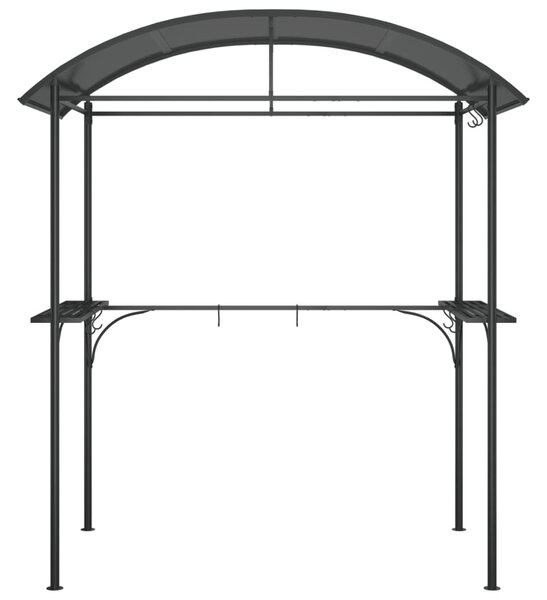BBQ altán s bočními policemi antracitový 220x115x230 cm ocel
