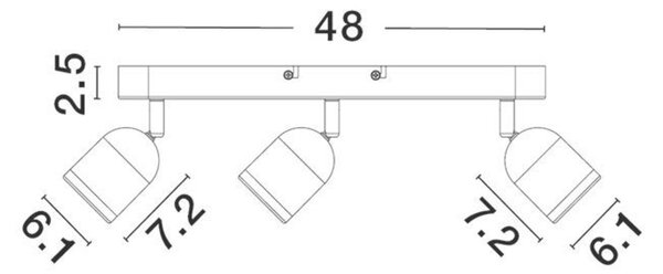 NOVA LUCE bodové svítidlo ORSON bílý kov GU10 3x10W 230V IP44 bez žárovky 9555818