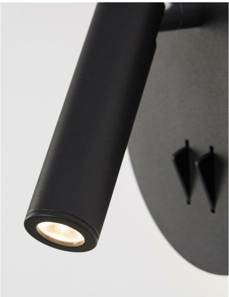 NOVA LUCE bodové svítidlo PENOR černá ocel a hliník akryl vypínač na těle LED Cree 9W 230V 3000K IP20 9081222