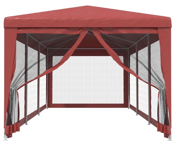 Party stan s 8 síťovanými bočnicemi červený 3 x 9 m HDPE