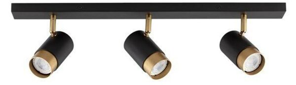 NOVA LUCE bodové svítidlo POGNO černá a zlatý hliník GU10 3x10W IP20 220-240V bez žárovky 9111435