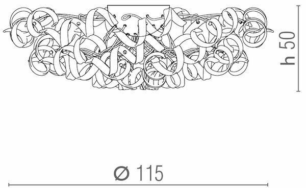 Metal lux 206.390.05 Astro Lilla, fialové designové stropní svítidlo, 9x40W, průměr 115cm, fialové sklo, chrom