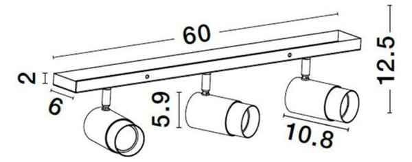 NOVA LUCE bodové svítidlo POGNO černá a zlatý hliník GU10 3x10W IP20 220-240V bez žárovky 9111435