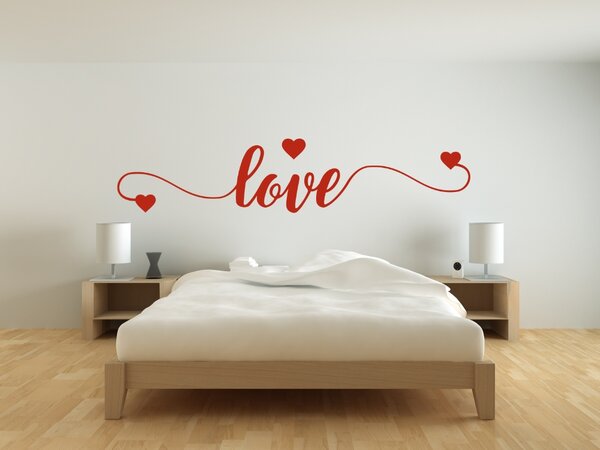Nápis láska - Love - Samolepka na zeď - 100x21cm