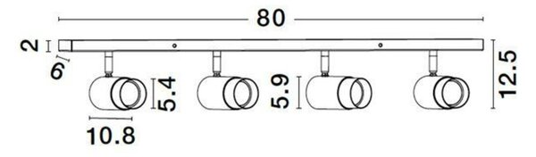NOVA LUCE bodové svítidlo POGNO černá a zlatý hliník GU10 4x10W IP20 220-240V bez žárovky 9111436