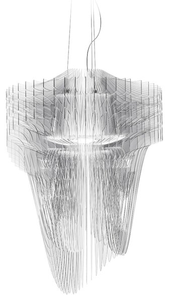 SLAMP ARISS00TRS01T00E27EU Aria S transparent, závěsný světelný objekt od Zaha Hadid, 2xE27 + 7W LED, délka 75cm