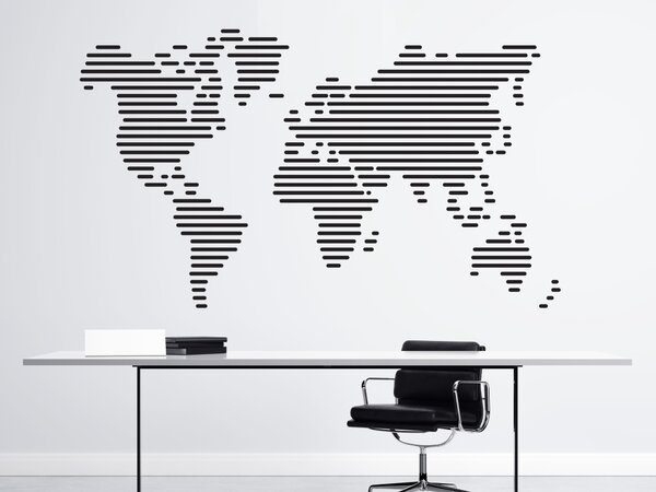 Abstraktní mapa světa 2 - Samolepka na zeď - 100x58cm