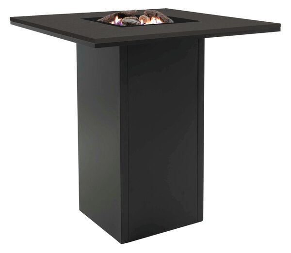 Stůl s plynovým ohništěm cosiloft barový stůl černý rám / černá deska