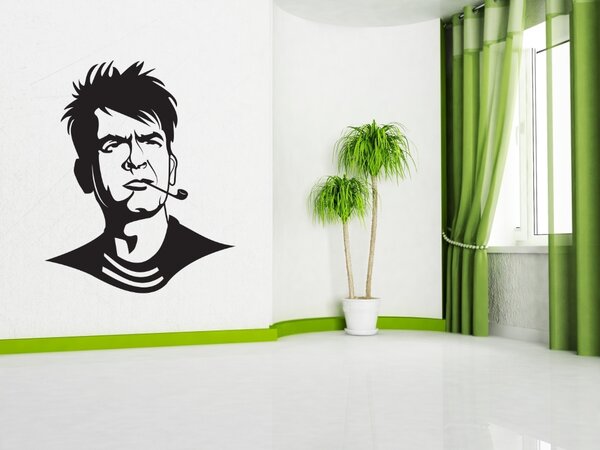Charlie Sheen - Samolepka na zeď - 100x82cm
