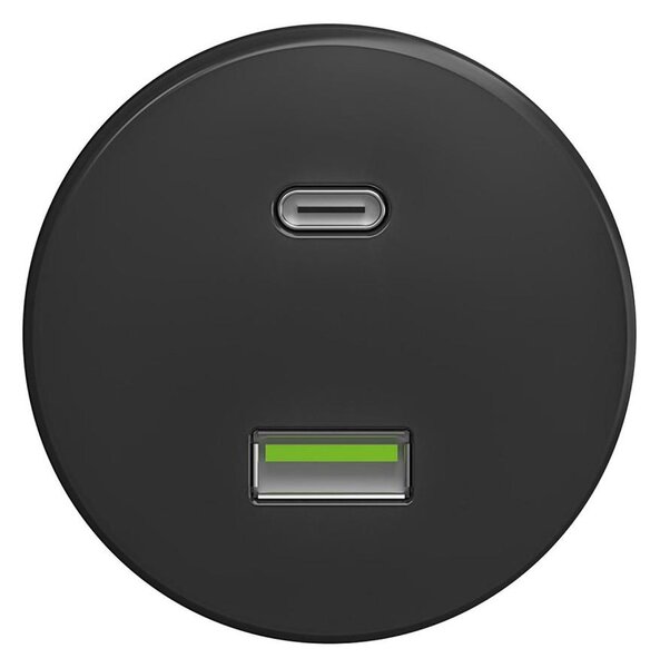Reblig - Retro USB zásuvka A+C bez rámečku antracit