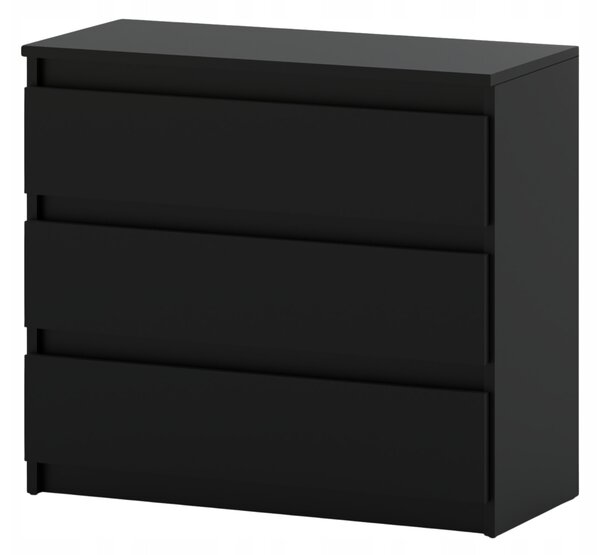 Komoda Stiv-Meble 80 x 33,5 x 71,5 cm, černá matná