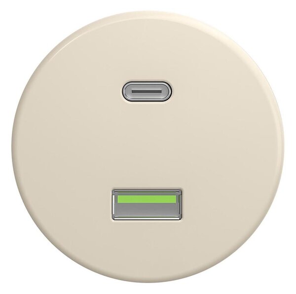 Reblig - Retro USB zásuvka A+C bez rámečku béžová