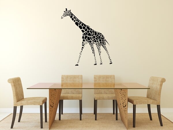 Retro žirafa - Samolepka na zeď - 112x100cm
