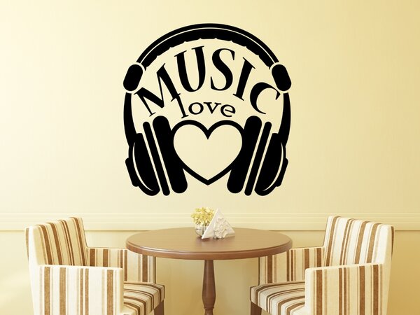 Miluji hudbu - Samolepka na zeď - 51x50cm