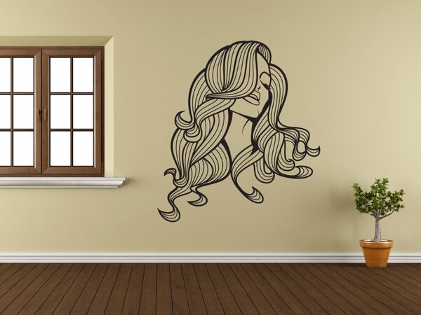 Královna vlasů - Samolepka na zeď - 100x90cm
