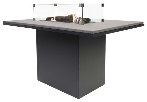 Stůl s plynovým ohništěm COSI- typ Cosiloft 120 vysoký jídelní stůl černý rám / deska šedá