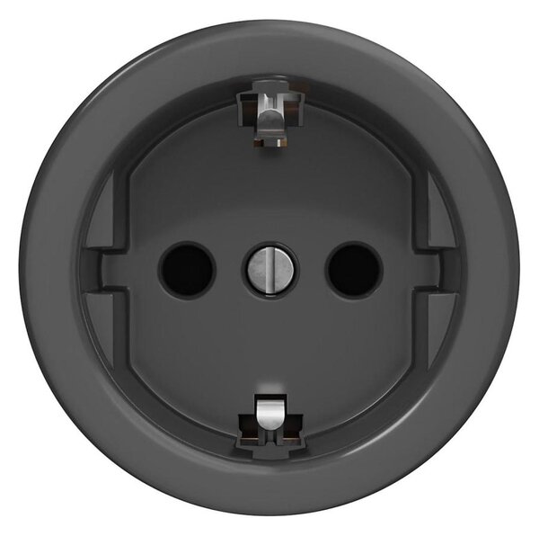 Reblig - Retro zásuvka domovní bez rámečku SCHUKO 230V/16A antracit
