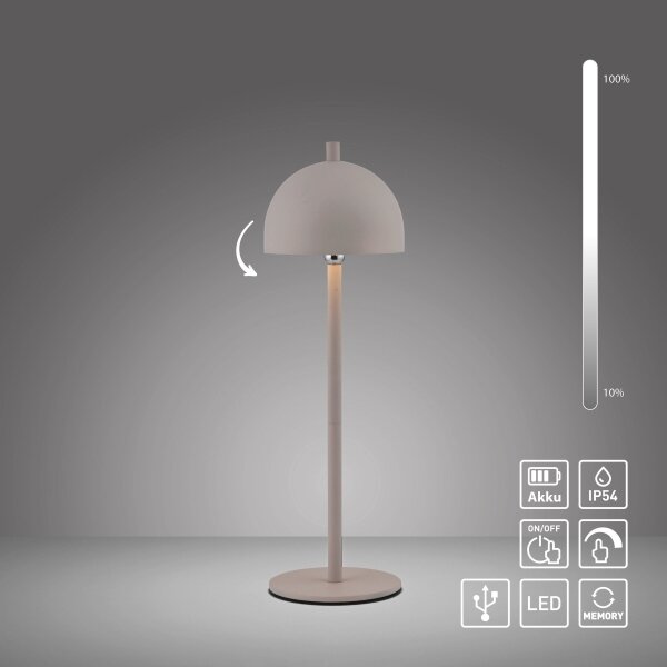 Schöner Wohnen 19244-39 - LED Stm. stolní lampa BELLIS LED/2,5W/5V IP54 šedá