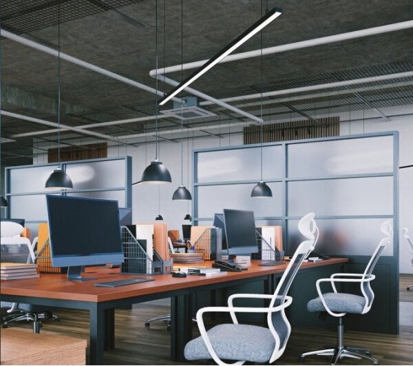 LED Stropní přisaz. závěs. svít. KOLINE LED/40W/230V 3000/4000/6500K 120cm černá